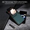 For Honor Magic V Flip 5G Case Hinge Design Genuine Cow Leather+PC Phone Cover