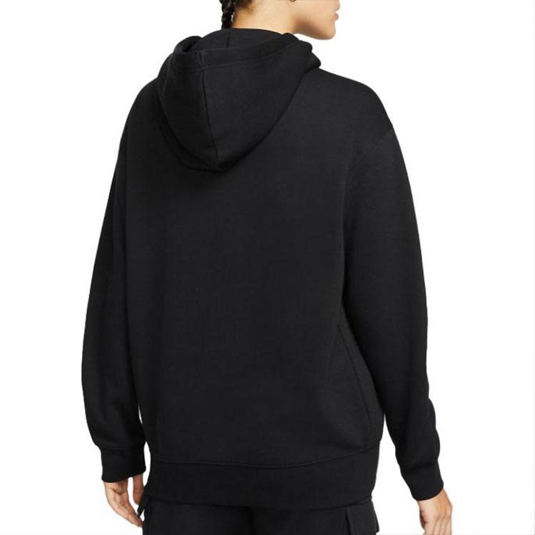 Nike Solid Color Brand Logo Printed Hooded Long Sleeve Sweatshirt Women Sweatshirt Black BV7480-010