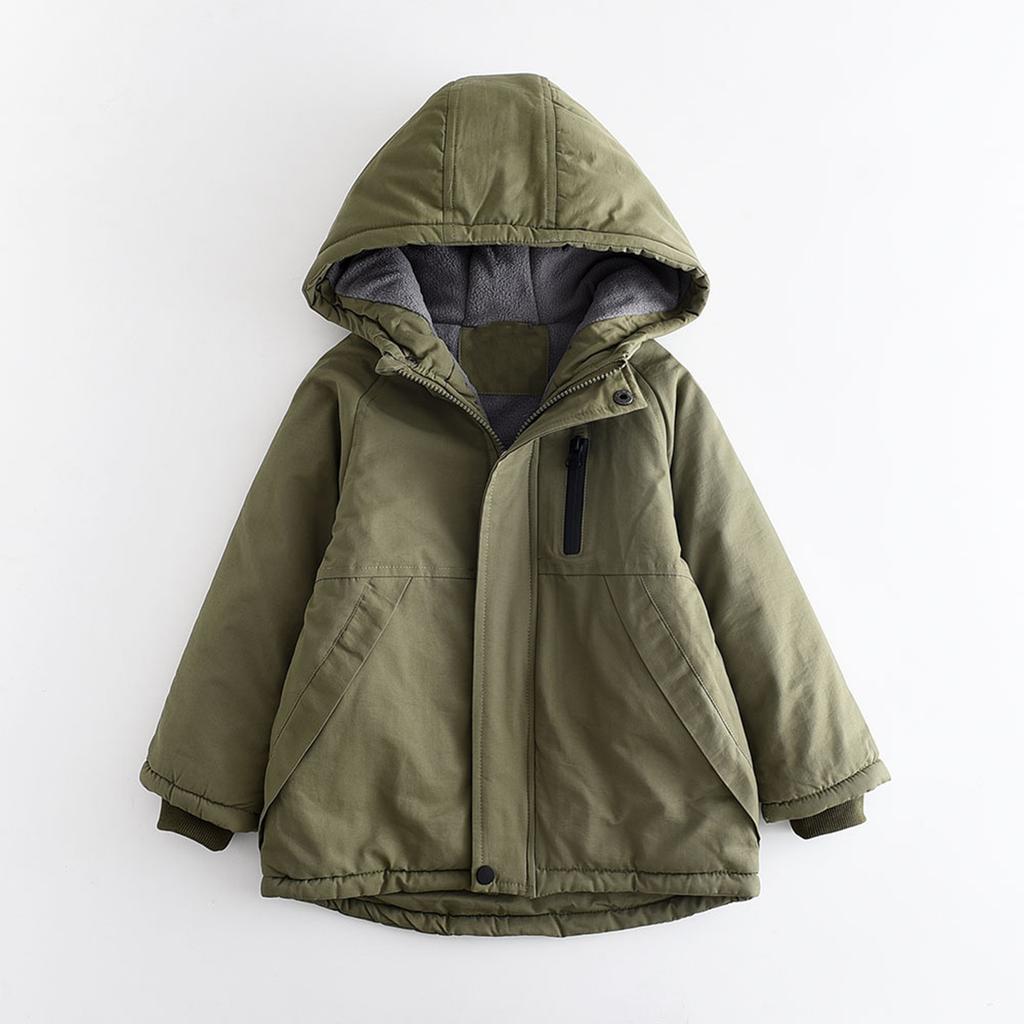 Children's Solid-color Thickened Coat Jackets For Girls And Boys