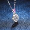 Fashion Real Moissanite Square Pendant Necklace 1ct D Color Pillow Diamond Pure S925 Sterling Silver Fine Jewelry Gift for Women