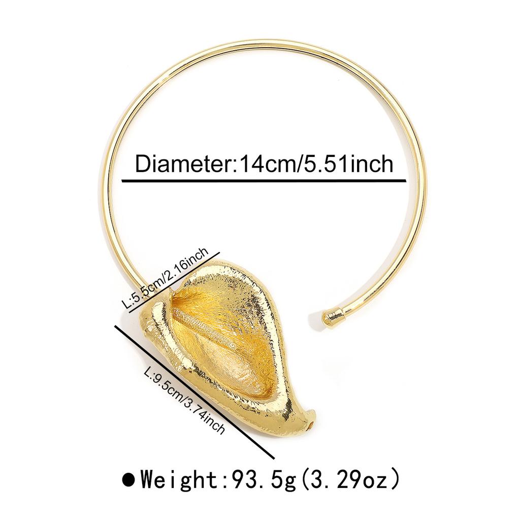 Tooxika Exaggerated Poplar Leaves Three-dimensional Metal Wind Collar Light Luxury Retro Niche High-level Sense Of Necklace Female