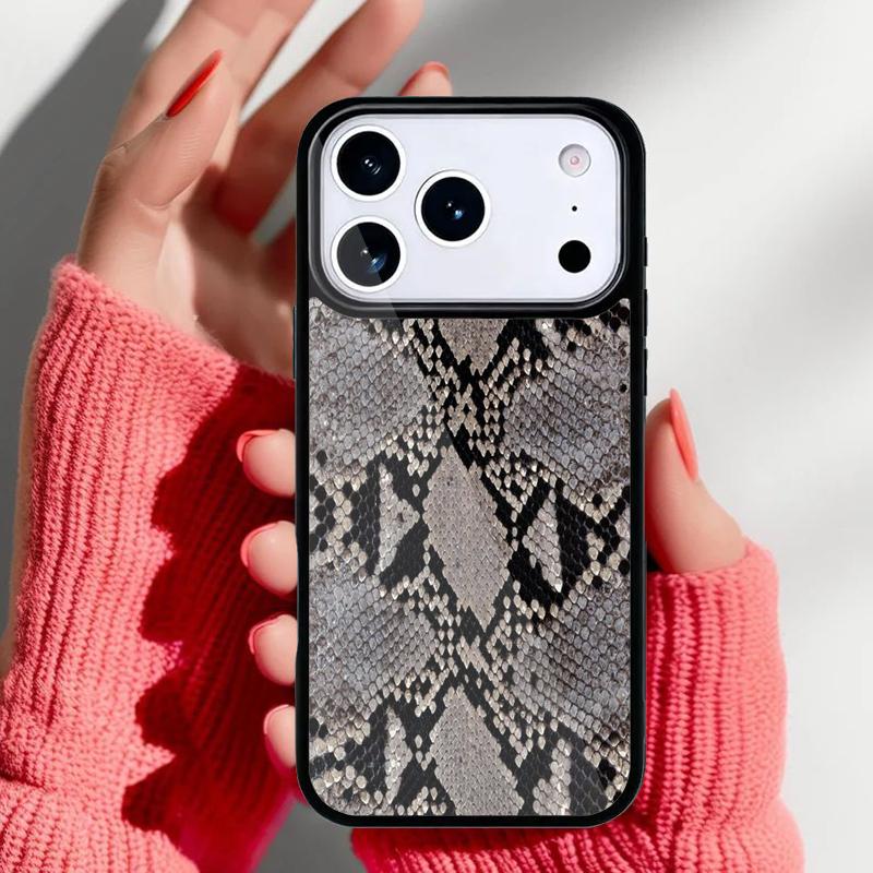 Snake Texture Phone Case for iPhone 17 Air 16e 15 14 13 Pro Max Back Cover for 12 11 Pro Coque