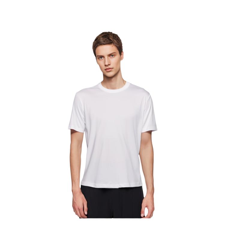Nike T Shirts Men's White Crew Neck Moderate Straight Fit BQ2971-100