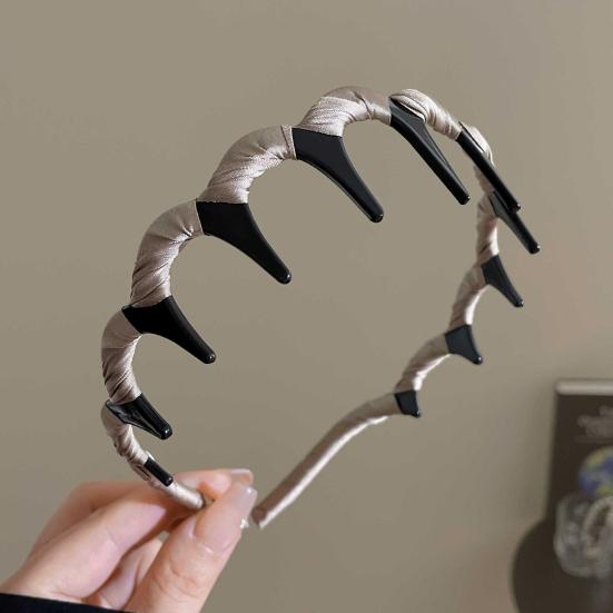 1/3ks Dámská čelenka Široká Elastická Protiskluzová Design se Zuby Obruč do Vlasů Čelenka Nestahující Vlasy Vlasové Doplňky