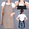 Oil Resistant Kitchen Apron With Triple Adjustable Button Easy Clean Waterproof Polyester