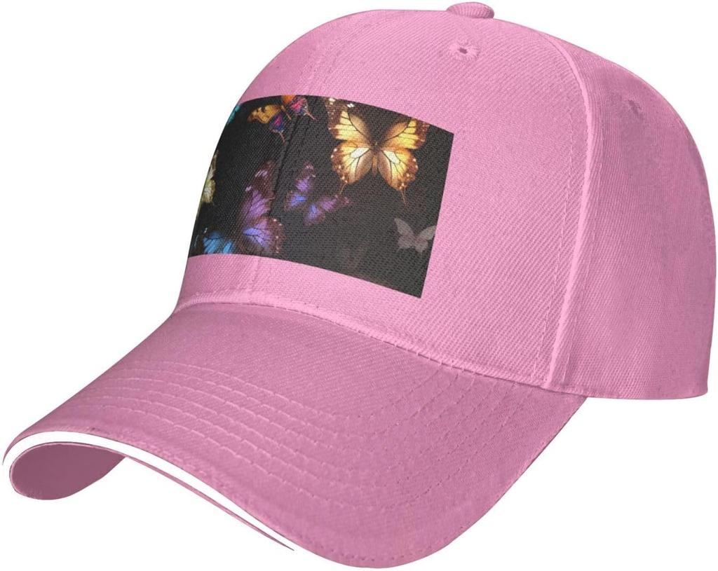 Luminous Butterflies Baseball Cap Polyester Print Adjustable Dad Hat Casual Summer
