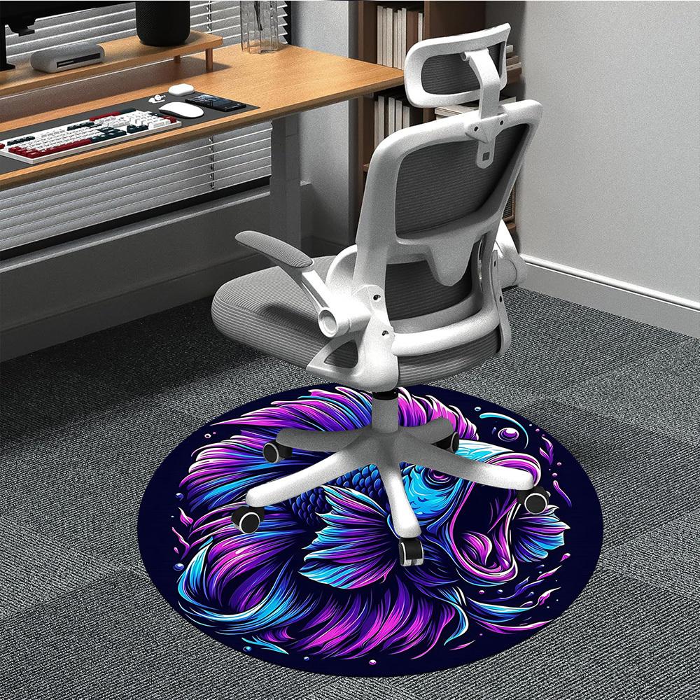 

1pc Neon Betta Fish Chair Carpet for Office, Soft, Non-Slip Polyester Mat, Office, Living Room, Bedroom, Durable Polyester yy251207156 80cm by 80cm