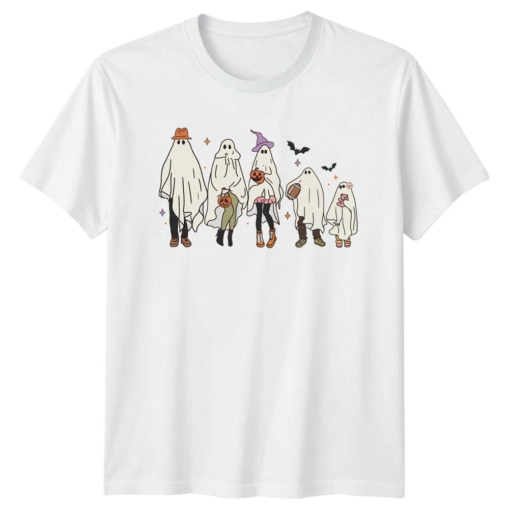 Retro Ghost Family Halloween TShirt Spooky Season Gift For Him And Her S