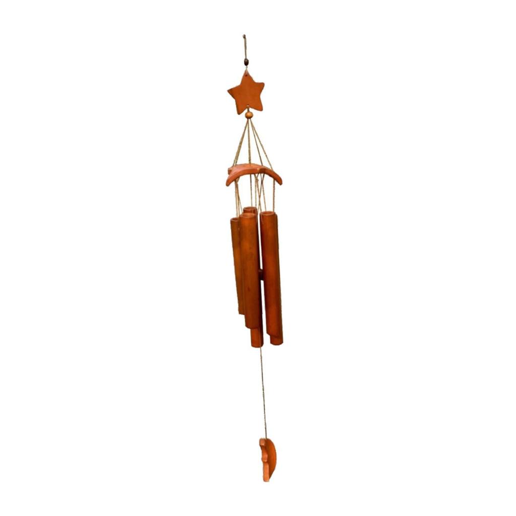Bamboo Wind Chimes Handcrafted Decorative Crafts Simple Bless Hanging Wind Bell for Indoor Home Decoration Patio Outside Balcony
