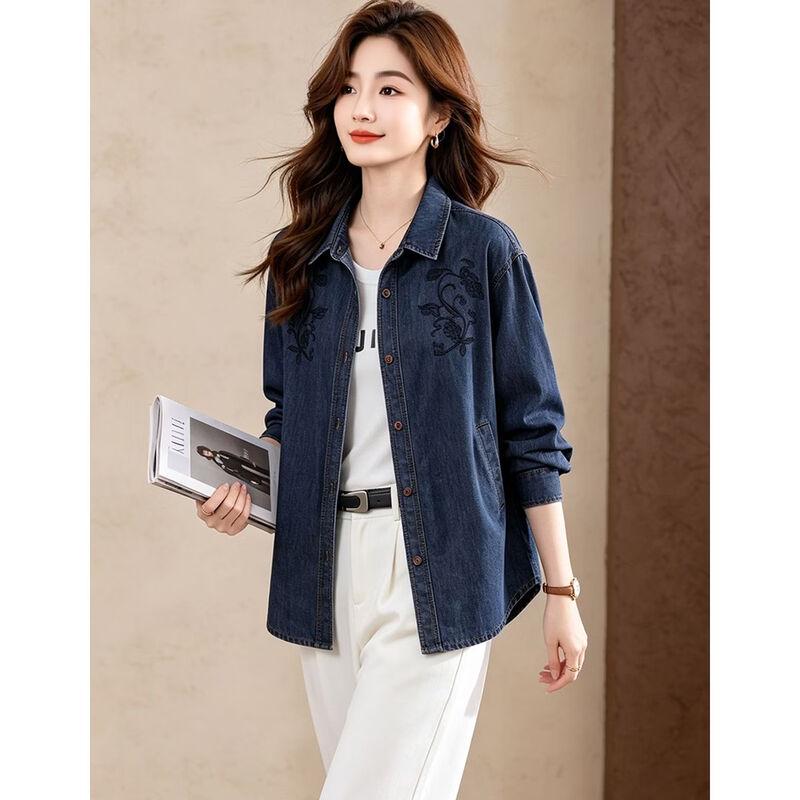 D.F.DEAR Women's Vine Embroidered Button-Down Shirt