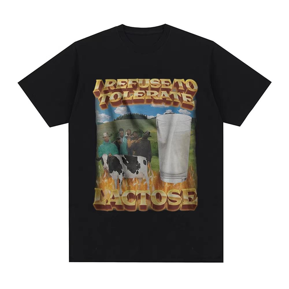 Summer Hot Sale Lactose Tolerant Unisex Unisex Graphic Print Tshirt Y2k Unisex Unisex Vintage Top Hip Hop Streetwear Oversized Tshirt