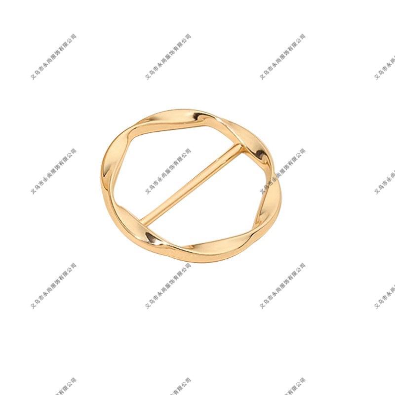 Women's Trench Coat Metal Round Spiral Ladder Belt Buckle - Decorative Button Accessory