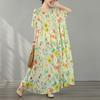 DIMANAF New 2026 Plus Size Spring Long Dress Women Summer Beach Loose Oversize Maxi Floral Print Vintage