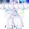 Sweet And Fresh White Cape Style Snow Initial Cosplay Outfit With Wig For Women