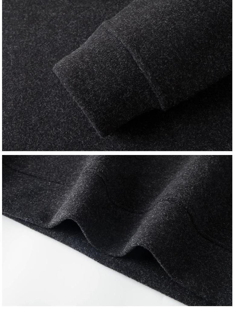 2025 Fall/Winter Men's Faux Two-Piece Sweater - Plus Velvet, Solid Color, Warm Knit Base Layer for Middle-Aged Dads