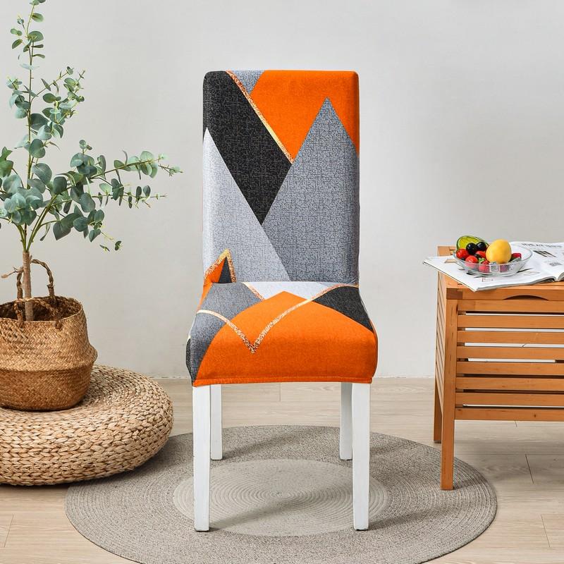 Geometric Elastic Dining Chair Cover Universal Slipcovers Chair Case Stretch Seat Cover for Wedding Hotel Banquet Living Room
