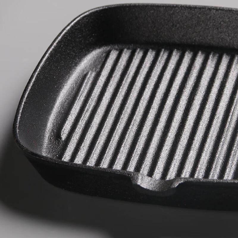 ZISIZ 24cm Gusseisen Gerillte Steakpfanne