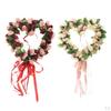 Shape Artificial Floral Wreath Garland with Ribbon
