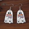 Halloween-Geister-Ohrringe, Holzgeist mit Buch-Ohrringen, Halloween-Party-Schmuck für Frauen, Make-up und Alltagskleidung