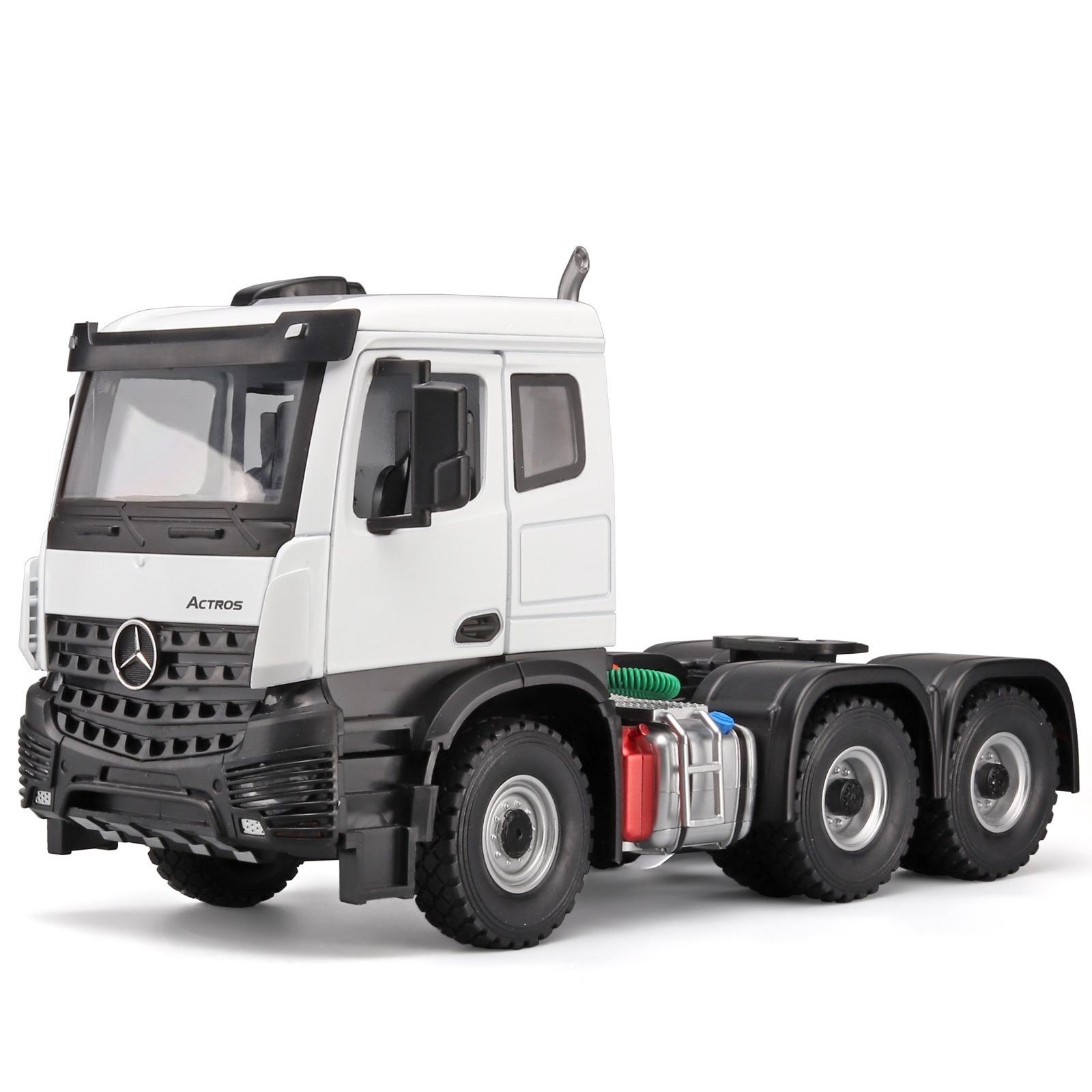 

1/24 Седельный тягач Mercedes Benz Actros с полуприцепом Atania Модель автомобиля из литого металла Сборные модели Хобби Подарки белый
