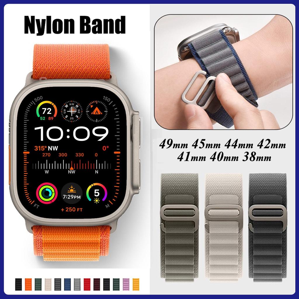 Alpine Loop Band for Apple Watch Ultra 2/Ultra 49mm 45mm 41mm 44mm 40mm 42mm Sport Nylon Outdool Breathable Strap for iWatch Series 9 8 7 SE 6 5 4 3