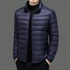 Autumn Winter Lightweight Down Jacket Men Stand Collar Smart Casual White Duck Down Coat Male Solid Warm Fashion Outwear Jackets
