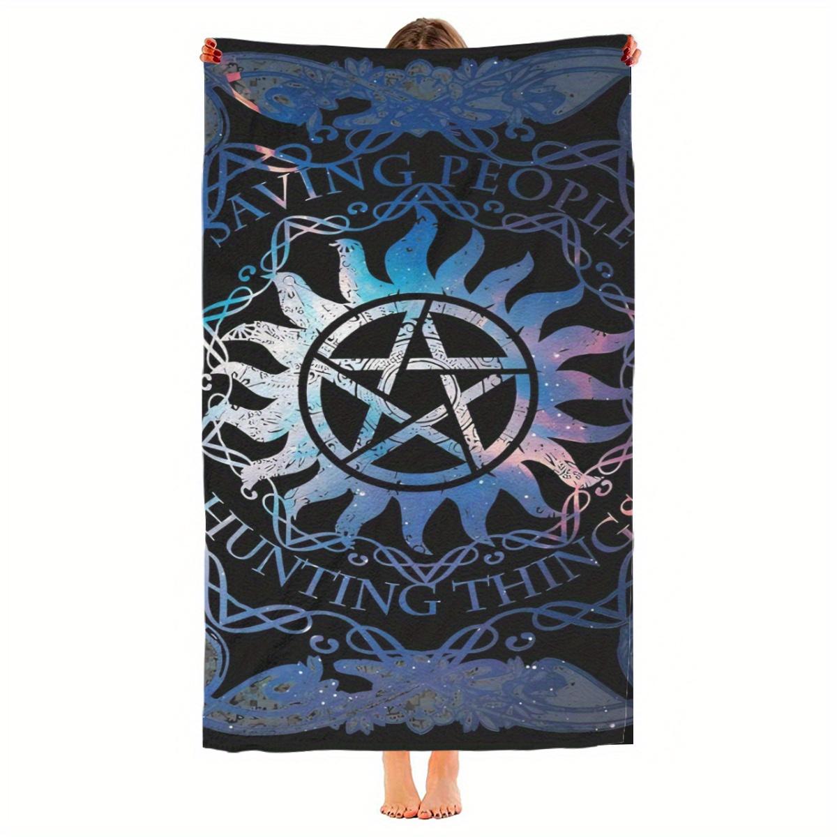 

Supernatural Print Soft Comfortable Beach Towel, Quick Sandless Blanket for Men Women Camping Pool W30*H60(CM)