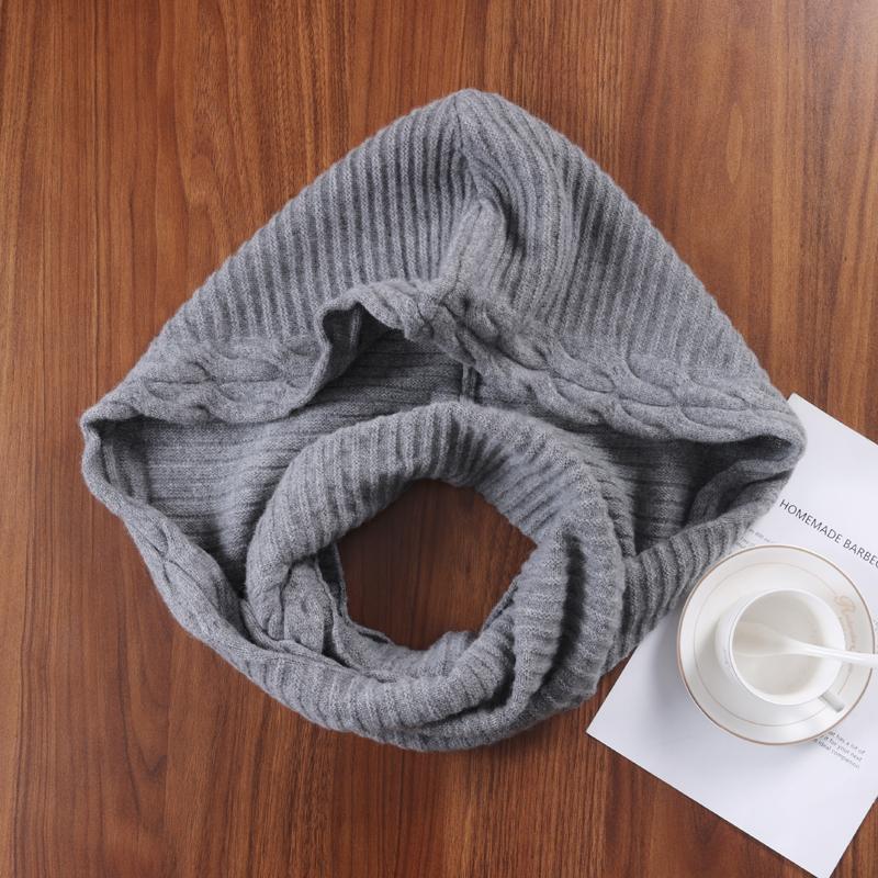 100%Wool Hooded Scarf Hat Women Winter Soft Warm Ear Face Protect Balaclava Scarves Beanies Men Korea Fashion Wollen Neck Warmer
