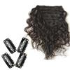 TEMPERIA Hair Extension Clips For Women & Men (24 Pcs) - Hair Patch Clips - Hair Attached Snap Wig Clips (Black) (3.4 Cm)