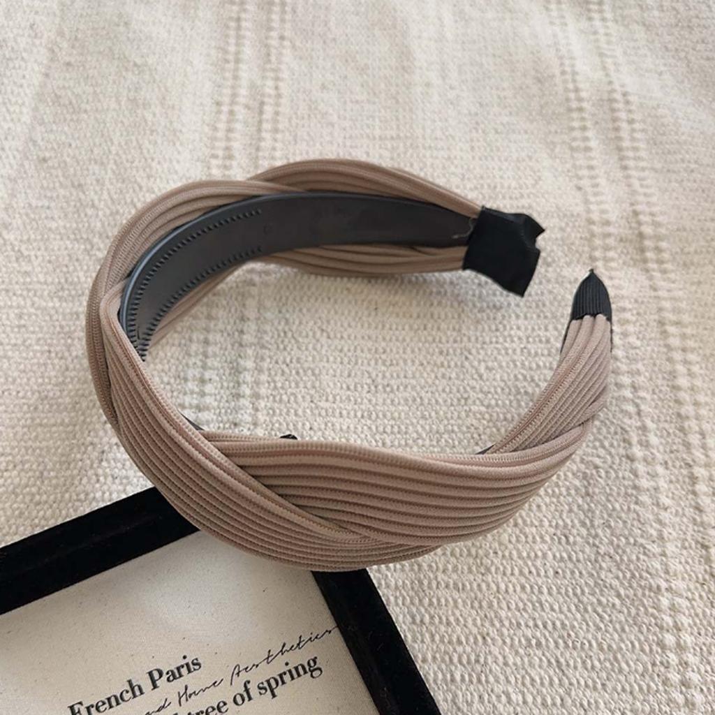 PROLY New Fashion Headband For Women Handmade Braided Turban Solid Color Hairband Spring Summer Headwear Hair Accessories