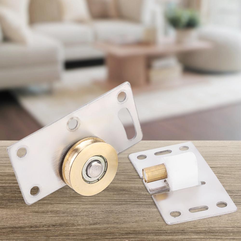 2pcs Smooth Sliding Door Roller Stainless Steel Wardrobe Door Roller Sliding Door Wheel Bypass Door