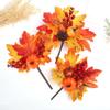 Home Autumn Decoration Christmas Fall Artificial Maple Leaves Berry Stem Faux Branches Fake Pumpkin