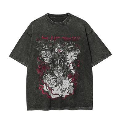 Choso Blood Tshirt Jujutsu Kaisen T Vintage Washed Oversized Retro Anime Harajuku Streetwear Blood Manipulation Manga Mens Tops