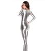 Versatile Women Sexy Unitard Spandex Lycra Bodysuit Shiny Metallic Skin Tight Costume