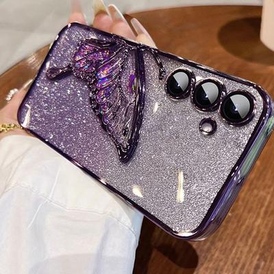 A15 5G Case Luxury,Bling Quicksand Butterfly Case For Samsung Galaxy A15 A55 A25 A35 A16 A06 A05 S A34 A14 Shockproof Cover A 15