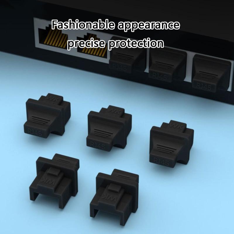10Pcs RJ45 Port Protectors Dust Dirt Blanking Patching Panel Routers Networking Protectors Cover for Ethernet Routers
