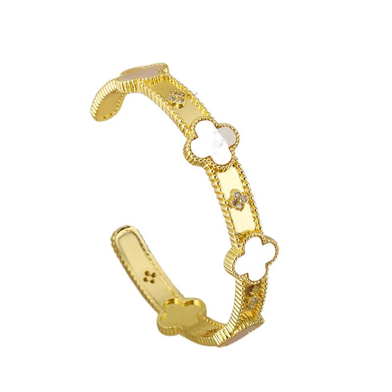 Fresh and Cute Four-leaf Clover Bracelet Open Bracelet Fashion Women's Jewelry
