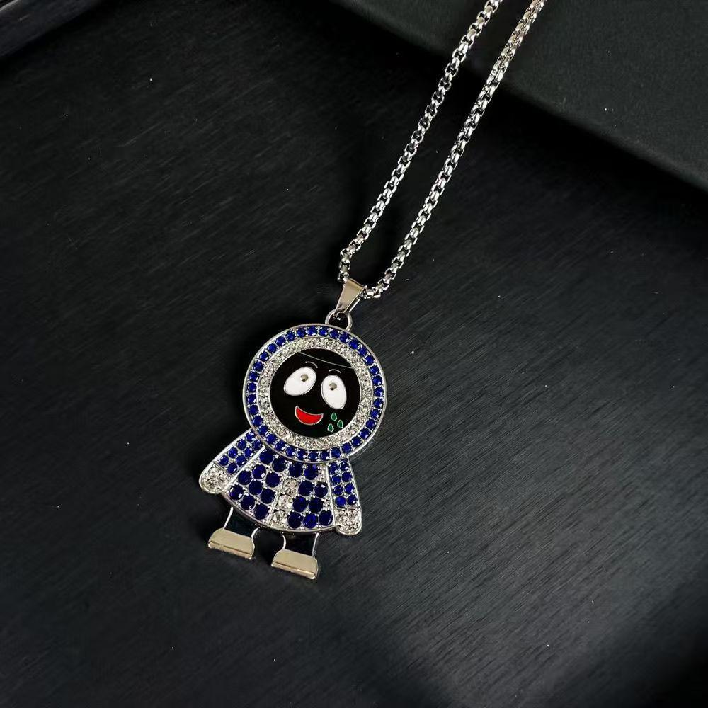 Trendy Snowman Rhinestone Necklace Pendant for Kids and Adults