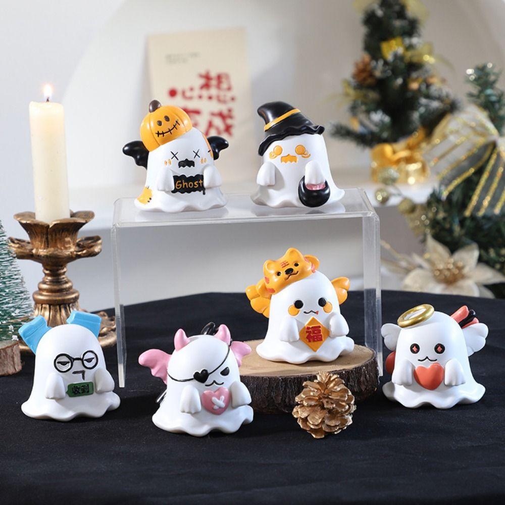 Miniature Halloween Ghost Statue Creative Scary Ghost Statues Mini Ghost Figurine  Party Gifts