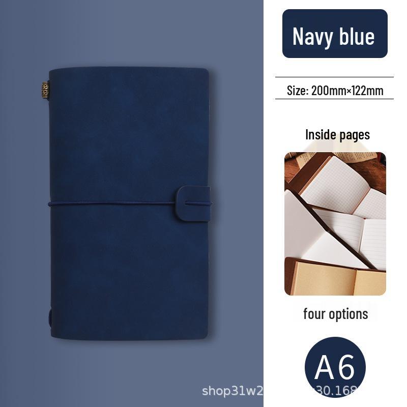 A6 Retro Travel Journal with Strap & Check-in Stamp - Customizable Logo Notebook