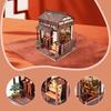 Miniature House Kit Wood Tea Birthday Gift with LED Creative Handmade for Kids Adults to Build