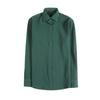Men Spring Fall Shirt Frence Style Turn-down Collar Slim Fit Waffle Texture Single-breasted Long Sleeves Pure Color Mid Length Young Formal Top