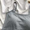 Korean Style Pure Cotton Camisole with Chest Pads - Bodycon Solid Color Beautiful Back Vest Top