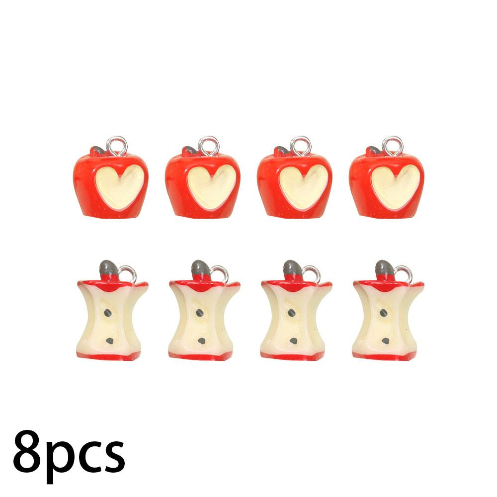 

4/8/12 шт. Подвеска из смолы, креативная подвеска в виде яблока, подвеска в виде яблочного ядра, аксессуары для кулонной серии «фрукты», браслет-цепочка для ног на лето и пляж 8pcs красный