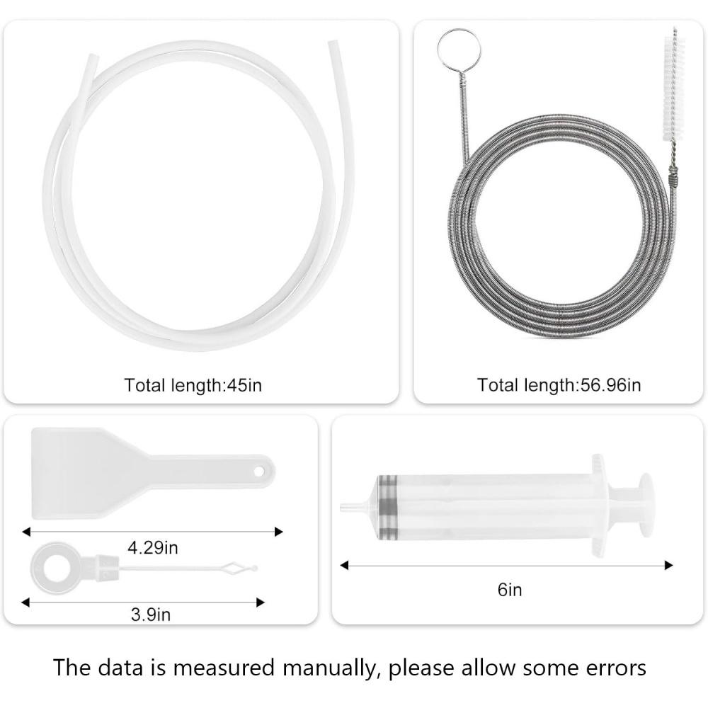 5pcs Refrigerator Drain Cleaning Tool Fridge Water Line Cleaner Kit Long Tube Brush Cleaner