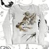 KOSY Gothic Emo Damen Cropped Harajuku Grafik T-Shirts Langarm Trashy Y2k 2000er