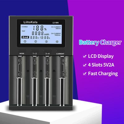 LiitoKala Lii-M4 Battery Charger LCD Display Universal Fast Charging 4 Slots 5V2A