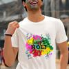 Holi Celebration Graphic TShirt Spring 2025 Streetwear Short Sleeve Unisex Fashion for Youth Adults Hindu Festival of Colors