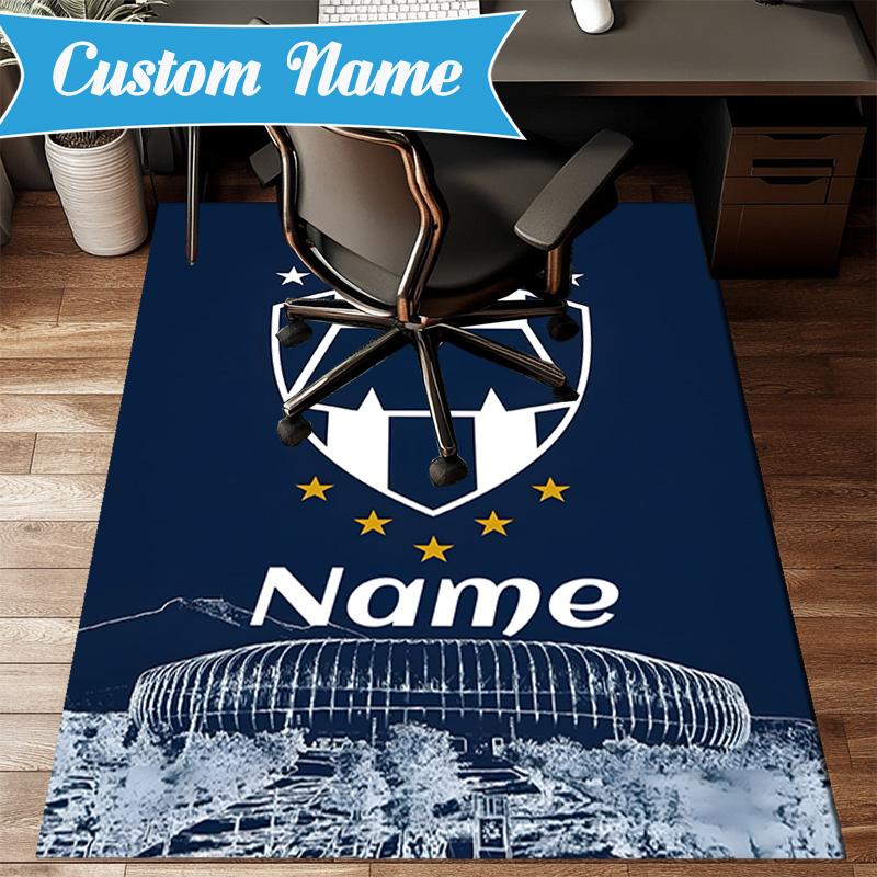 Custom Name Galactic Monterrey Crest Rug Game Carpet, Floor Mat for Bedroom Living Room Entryway Rug, Home Decor Idea Gift for Christmas birthday