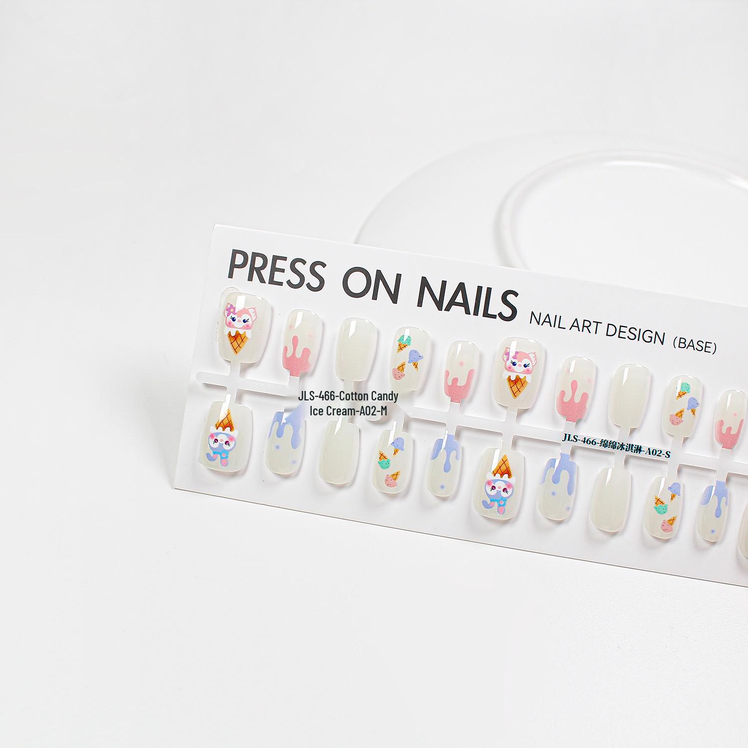 

Jiaolong Cute Cartoon Ice Cream Removable Wearable Handmade Nail Patches